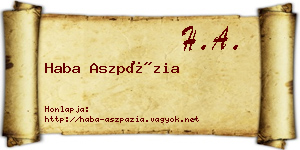 Haba Aszpázia névjegykártya